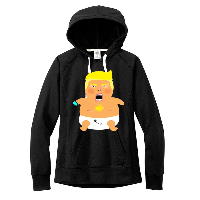 Funny Big Baby Trump Women's Fleece Hoodie