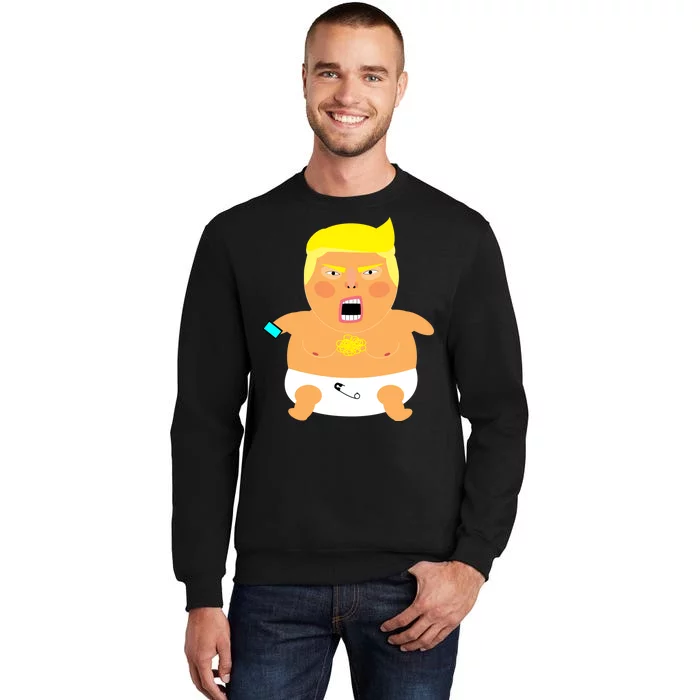 Funny Big Baby Trump Tall Sweatshirt