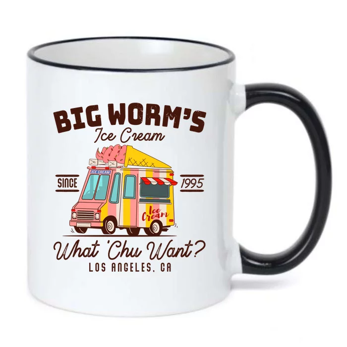 Funny Big Worm's Ice Cream What 'Chu Want Since 1995 Black Color Changing Mug