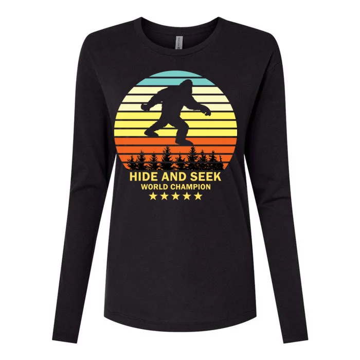 Funny Bigfoot Hide And Seek World Champion Womens Cotton Relaxed Long Sleeve T-Shirt