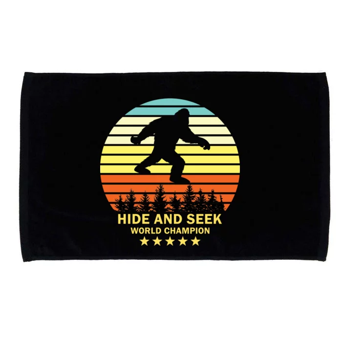 Funny Bigfoot Hide And Seek World Champion Microfiber Hand Towel