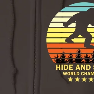 Funny Bigfoot Hide And Seek World Champion Full Zip Hoodie