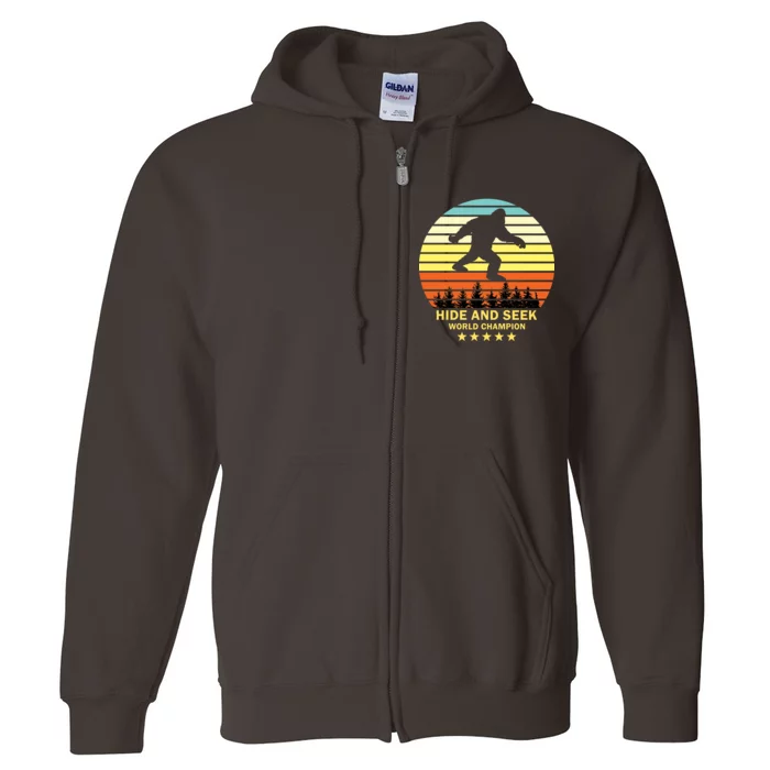 Funny Bigfoot Hide And Seek World Champion Full Zip Hoodie