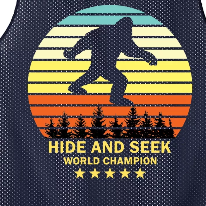 Funny Bigfoot Hide And Seek World Champion Mesh Reversible Basketball Jersey Tank