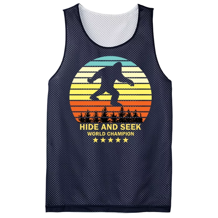 Funny Bigfoot Hide And Seek World Champion Mesh Reversible Basketball Jersey Tank