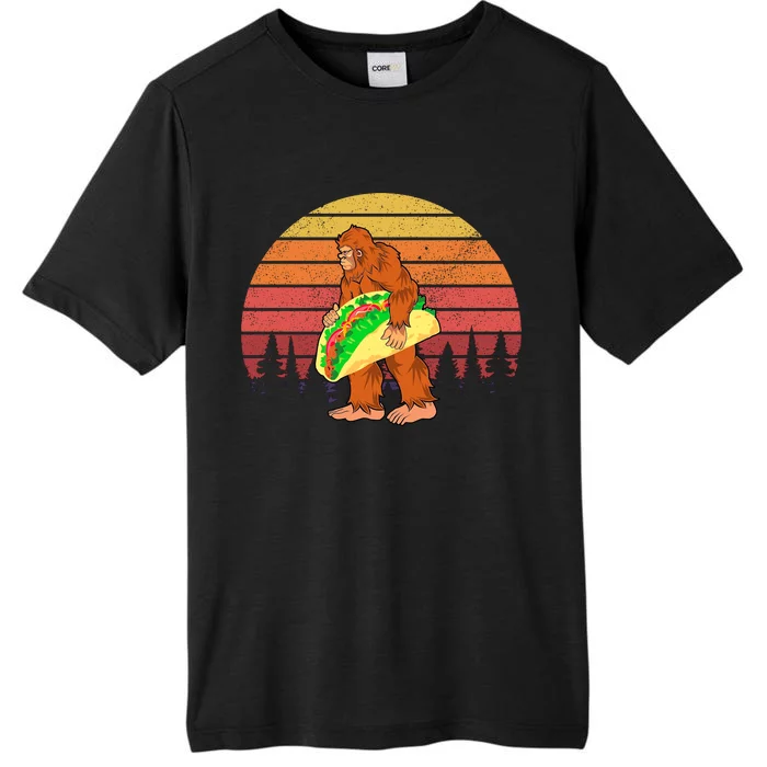 Funny Bigfoot Holding A Taco ChromaSoft Performance T-Shirt