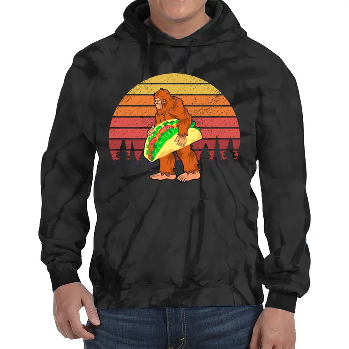 Funny Bigfoot Holding A Taco Tie Dye Hoodie