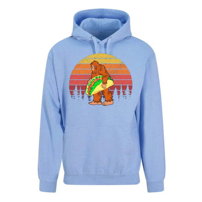 Funny Bigfoot Holding A Taco Unisex Surf Hoodie