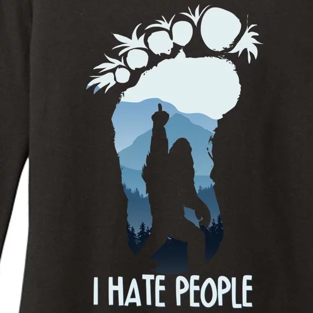 Funny Bigfoot I Hate People Womens CVC Long Sleeve Shirt