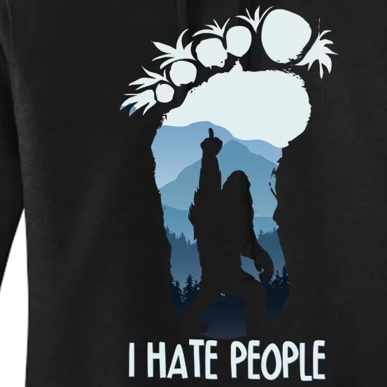 Funny Bigfoot I Hate People Women's Pullover Hoodie