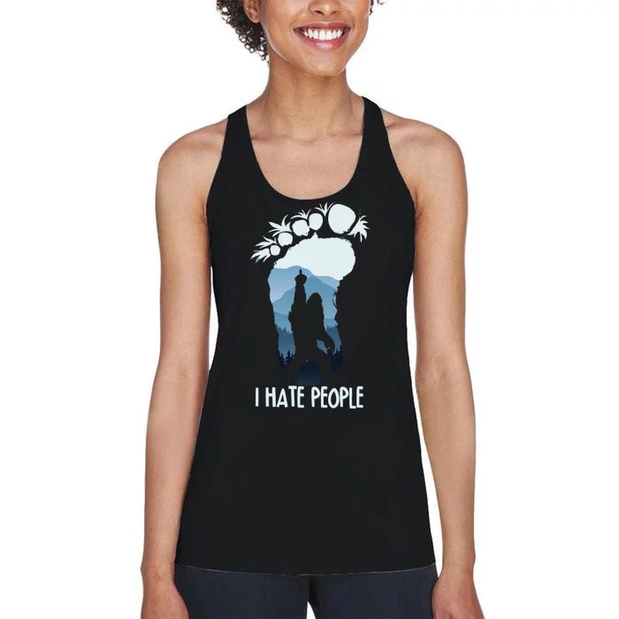 Funny Bigfoot I Hate People Women's Racerback Tank