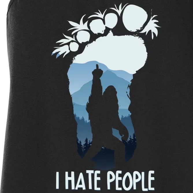 Funny Bigfoot I Hate People Women's Racerback Tank