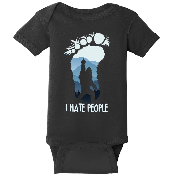 Funny Bigfoot I Hate People Baby Bodysuit