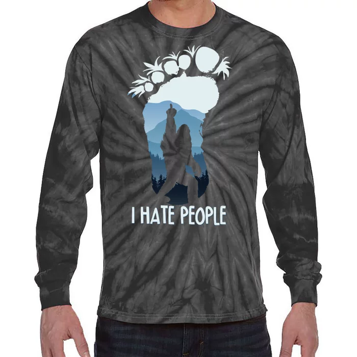 Funny Bigfoot I Hate People Tie-Dye Long Sleeve Shirt