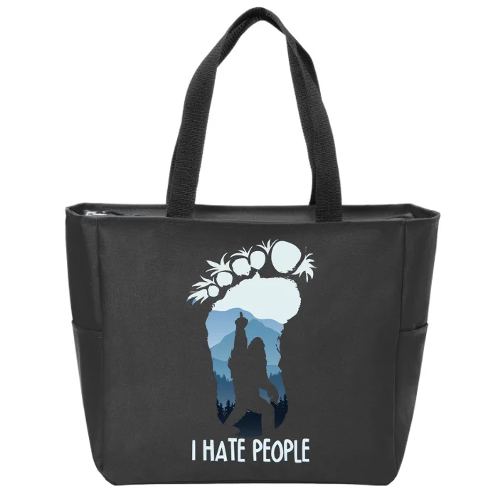 Funny Bigfoot I Hate People Zip Tote Bag