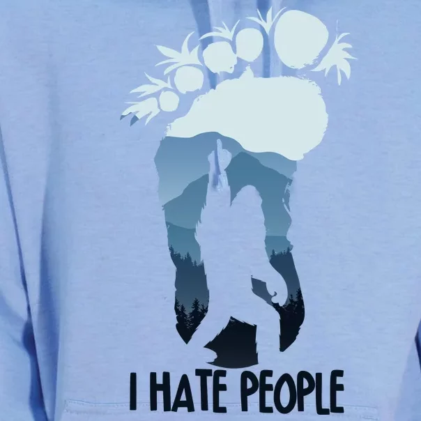 Funny Bigfoot I Hate People Unisex Surf Hoodie