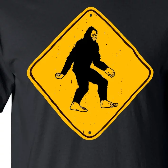 Funny Bigfoot Road Sign Tall T-Shirt