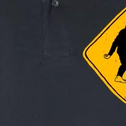 Funny Bigfoot Road Sign Softstyle Adult Sport Polo