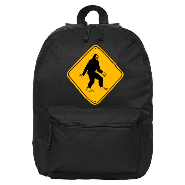 Funny Bigfoot Road Sign 16 in Basic Backpack