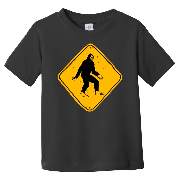 Funny Bigfoot Road Sign Toddler T-Shirt