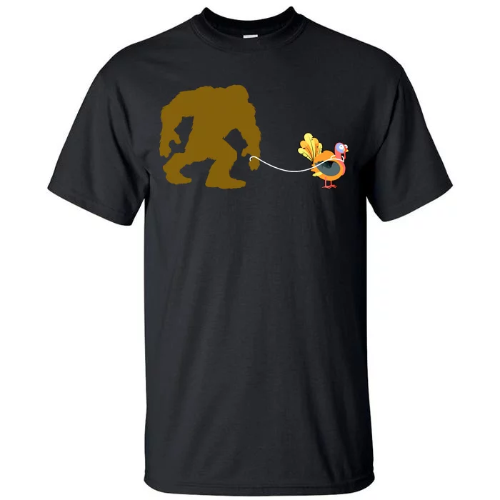 Funny Bigfoot Thanksgiving Turkey Tall T-Shirt