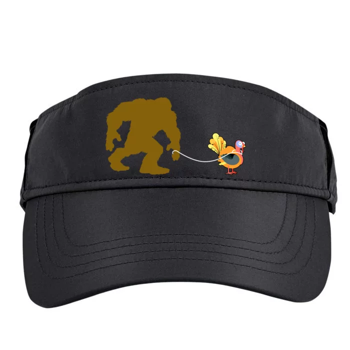 Funny Bigfoot Thanksgiving Turkey Adult Drive Performance Visor