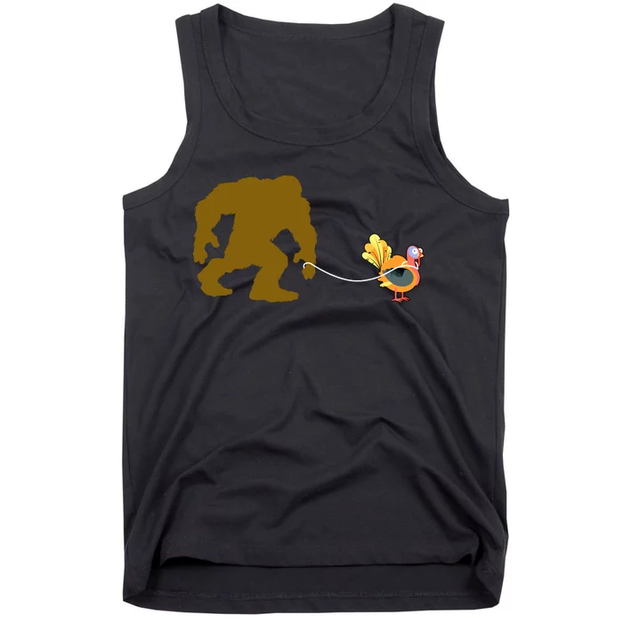 Funny Bigfoot Thanksgiving Turkey Tank Top