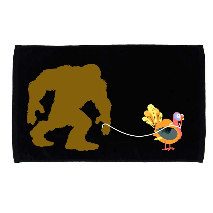 Funny Bigfoot Thanksgiving Turkey Microfiber Hand Towel