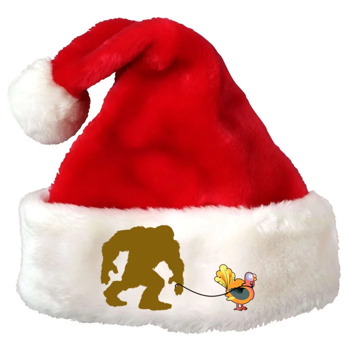 Funny Bigfoot Thanksgiving Turkey Premium Christmas Santa Hat