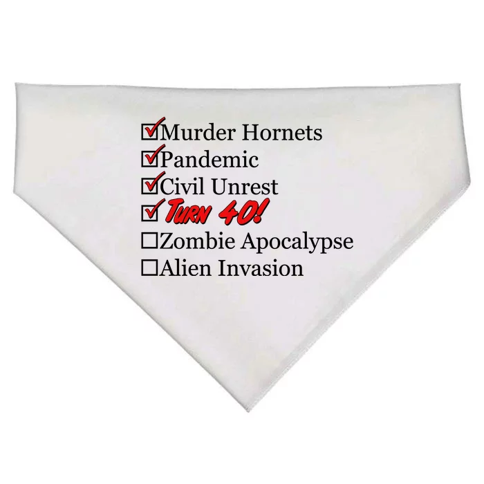 Funny Birthday in Quarantine Checklist 40th Birthday USA-Made Doggie Bandana