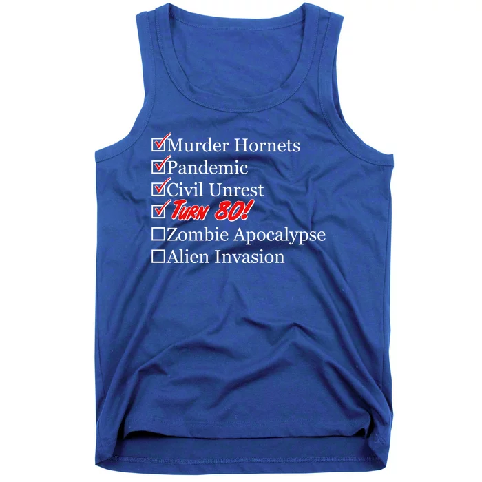 Funny Birthday In Quarantine Checklist 80th Birthday Tank Top