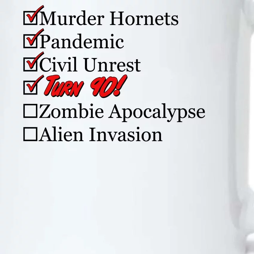 Funny Birthday In Quarantine Checklist 90th Birthday Black Color Changing Mug