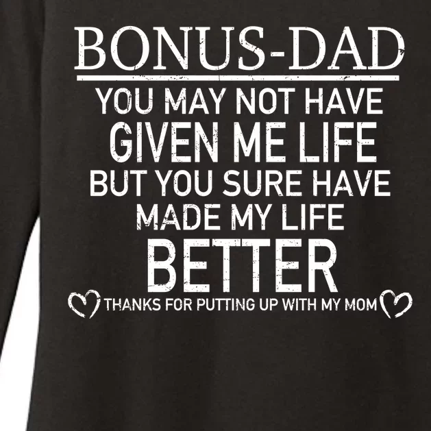 Funny Bonus-Dad Womens CVC Long Sleeve Shirt