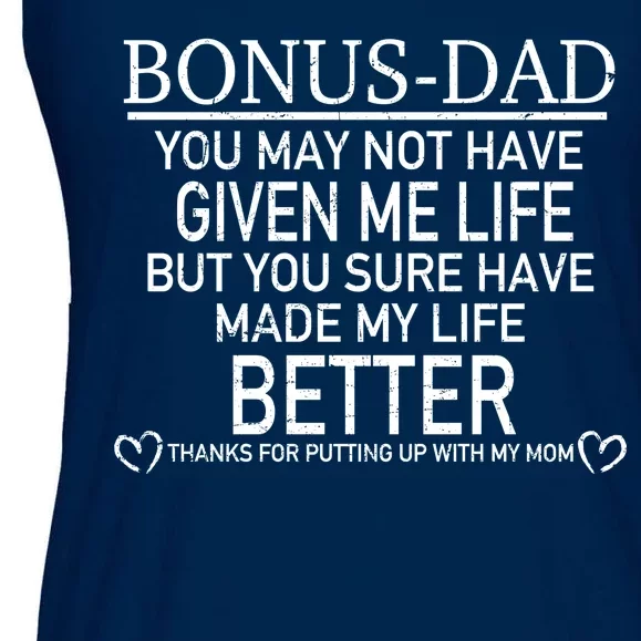 Funny Bonus-Dad Ladies Essential Flowy Tank