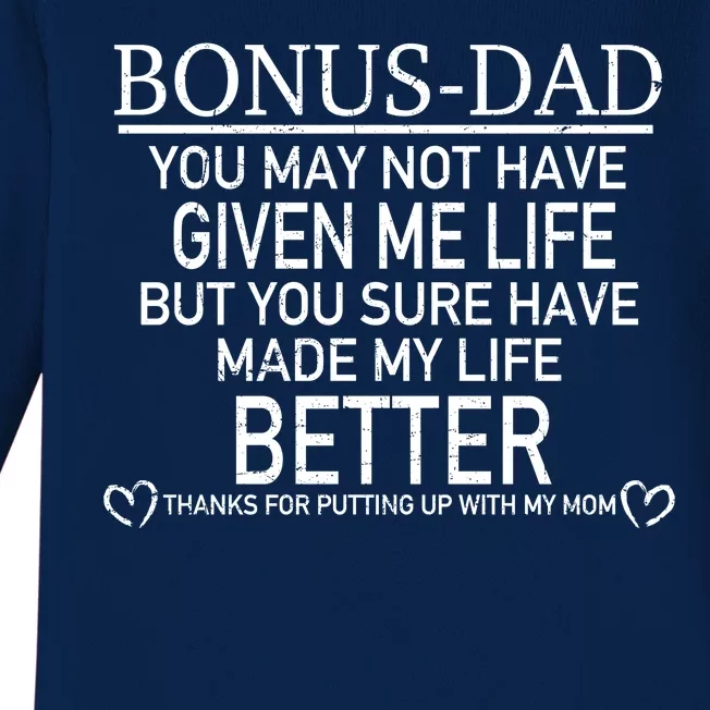 Funny Bonus-Dad Baby Long Sleeve Bodysuit