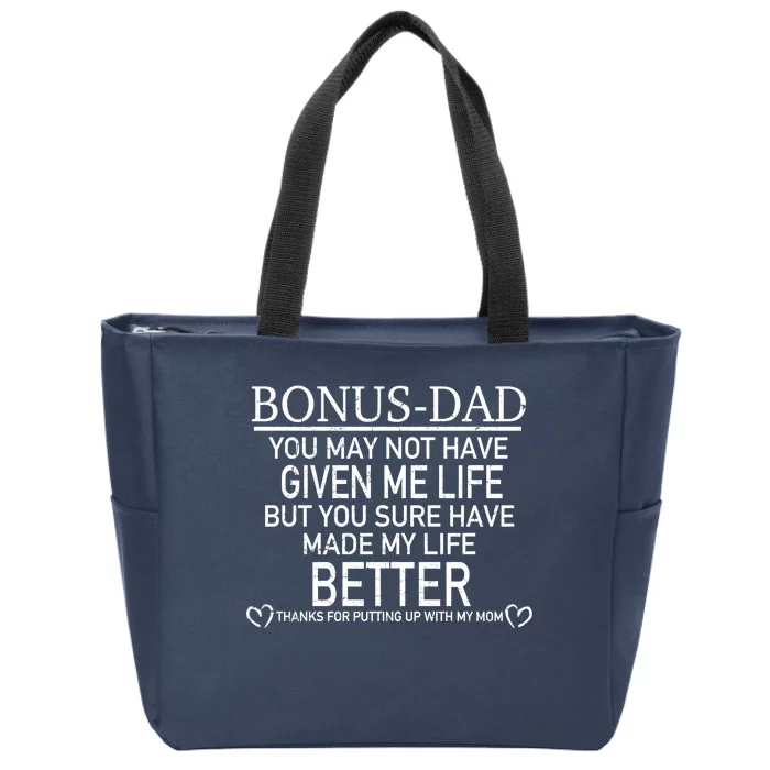 Funny Bonus-Dad Zip Tote Bag