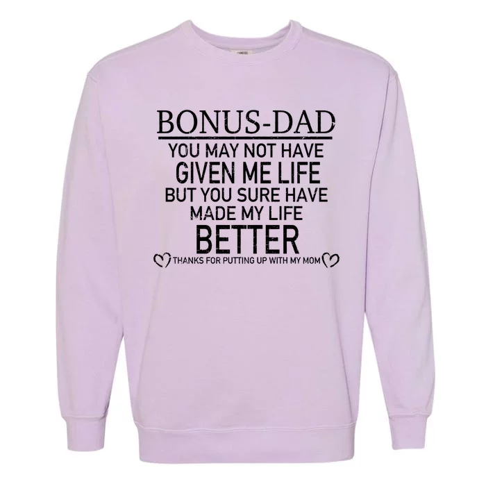 Funny Bonus-Dad Garment-Dyed Sweatshirt