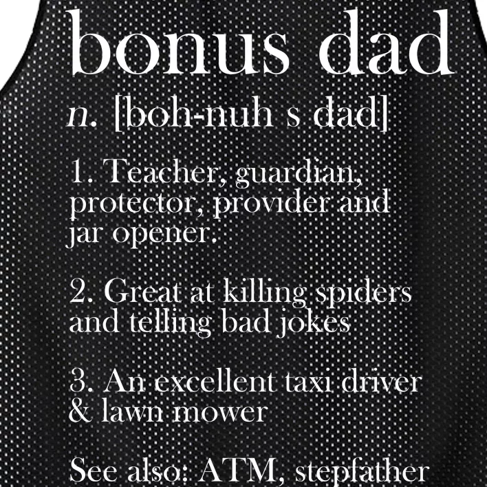 Funny Bonus Dad Definition Mesh Reversible Basketball Jersey Tank