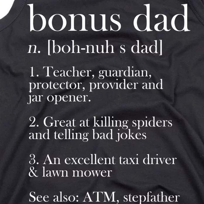 Funny Bonus Dad Definition Tank Top