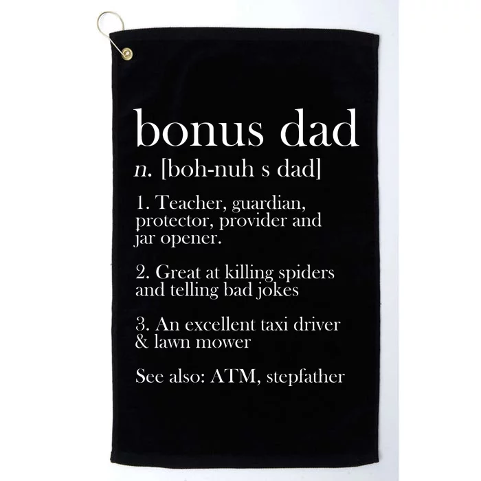 Funny Bonus Dad Definition Platinum Collection Golf Towel