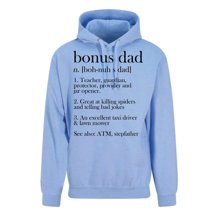 Funny Bonus Dad Definition Unisex Surf Hoodie