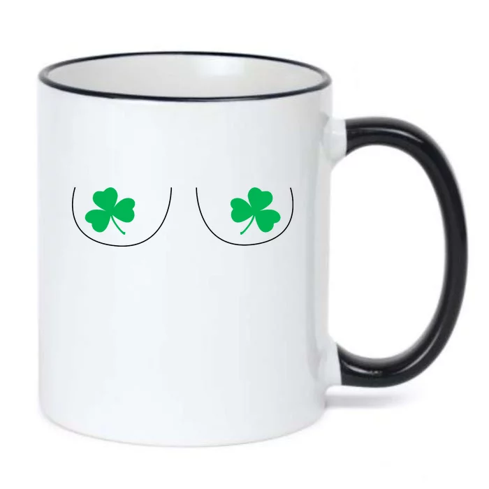 Funny Boob Novelty Shamrocks Black Color Changing Mug