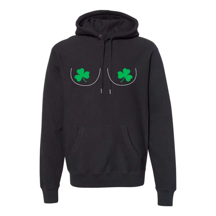 Funny Boob Novelty Shamrocks Premium Hoodie