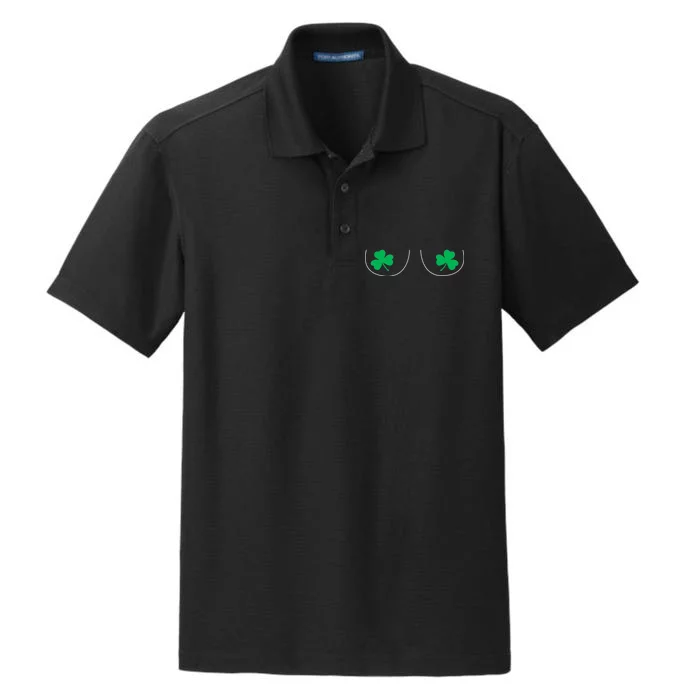 Funny Boob Novelty Shamrocks Dry Zone Grid Performance Polo