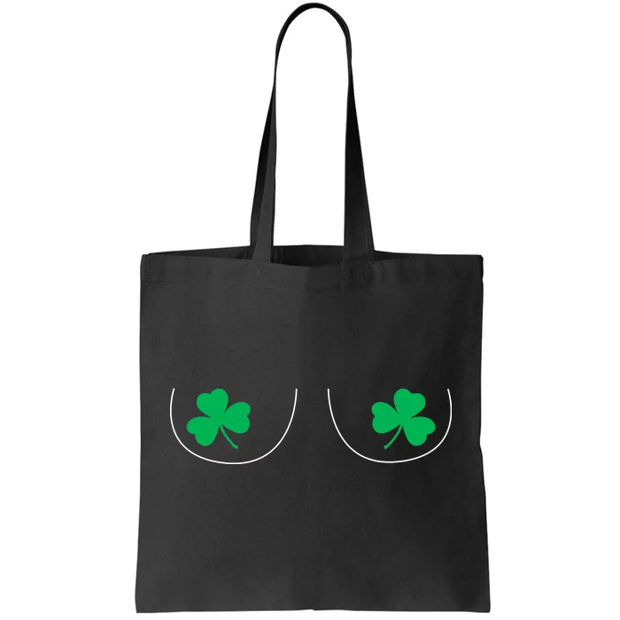 Funny Boob Novelty Shamrocks Tote Bag