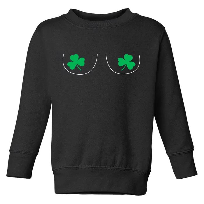 Funny Boob Novelty Shamrocks Toddler Sweatshirt