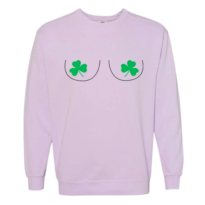 Funny Boob Novelty Shamrocks Garment-Dyed Sweatshirt