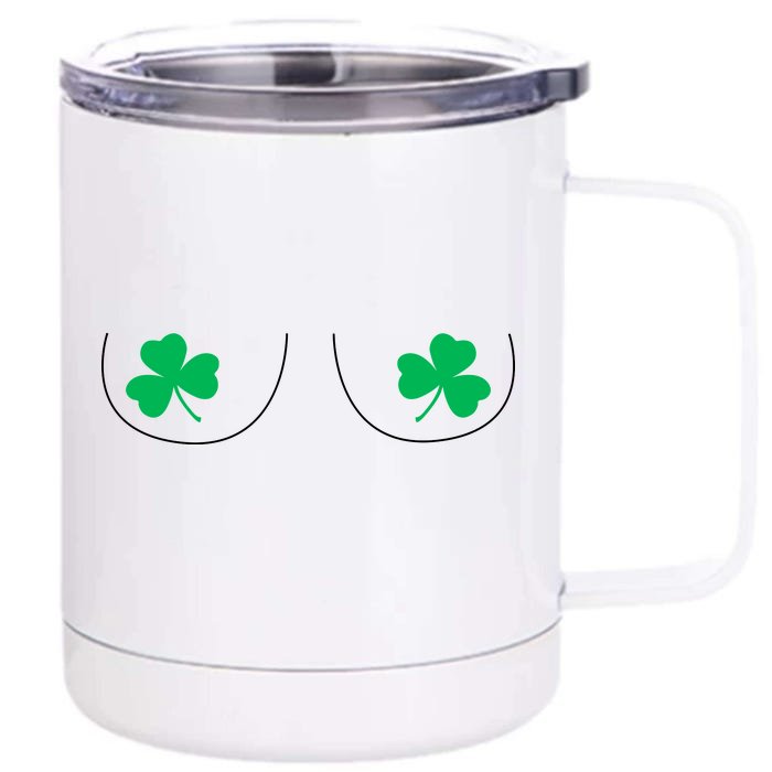 Funny Boob Novelty Shamrocks Front & Back 12oz Stainless Steel Tumbler Cup