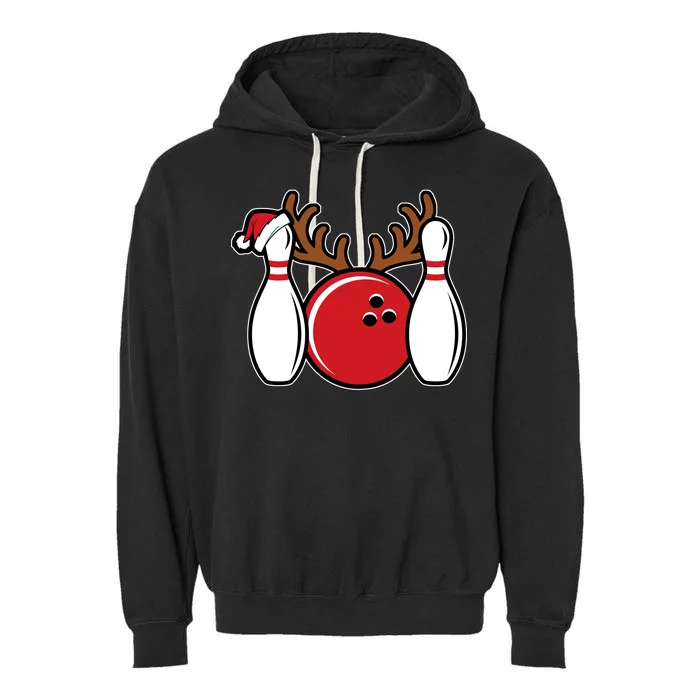 Funny Bowling Christmas Garment-Dyed Fleece Hoodie