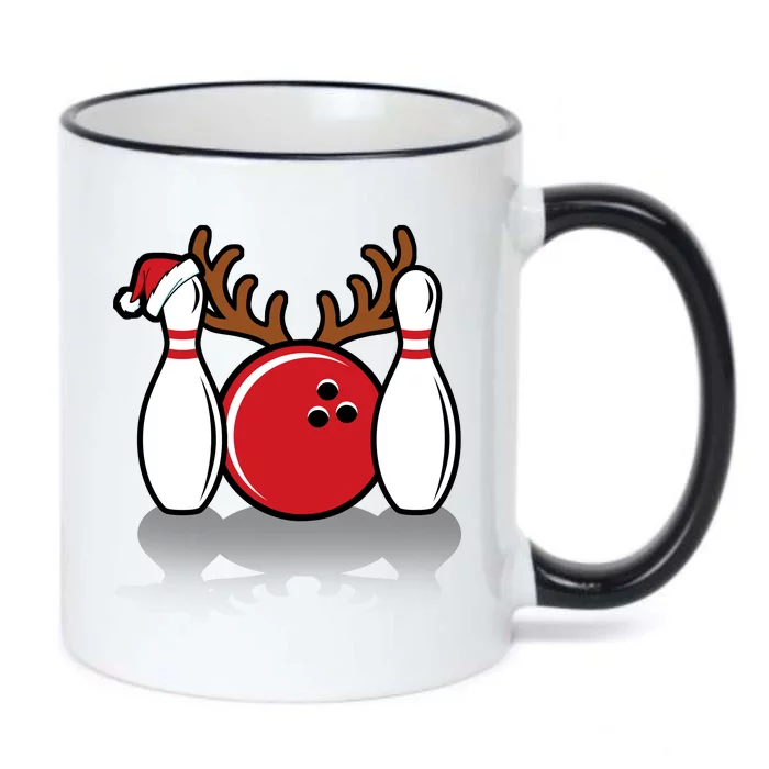 Funny Bowling Christmas Black Color Changing Mug